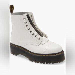 Dr. Martens White Leather Women's Platform Boots